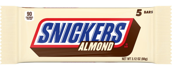 SNICKERS ALMOND 5 BAR PACK FUN SIZE 3.12oz 88g