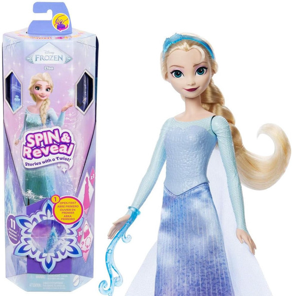 Toy Disney Frozen Elsa Doll Spin & Reveal with 11 Surprises