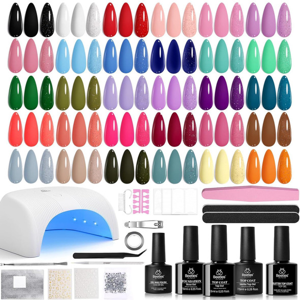 Nail beetles Gel Polish Kit with Lamp & 32 Colors