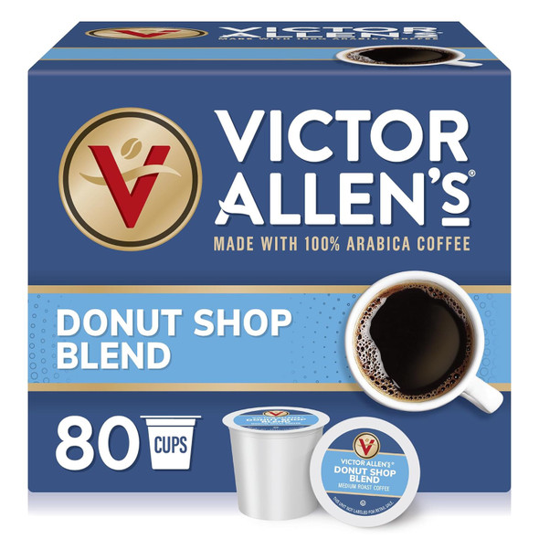 Coffee k-Cup Pods Keurig Victor Allen's Donut Shop Blend 80count
