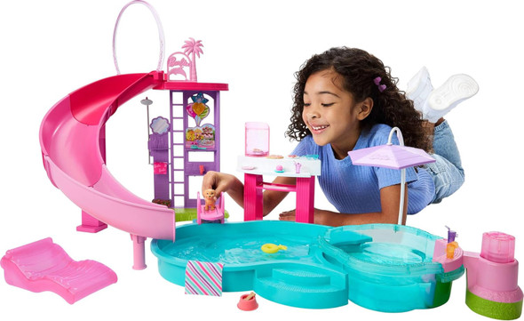 Toy Barbie Dream Pool Playset with 6 Play Areas