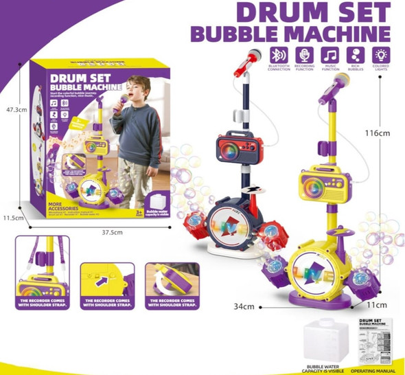TOY DRUM SET WITH BUBBLES MACHINE WONDER BABY FS-121