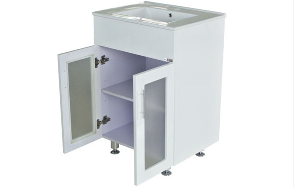BATHROOM CABINET WOLLATON WHITE 2 DOORS PVC 23.6"X18"X33.5" GNC-B600B+C