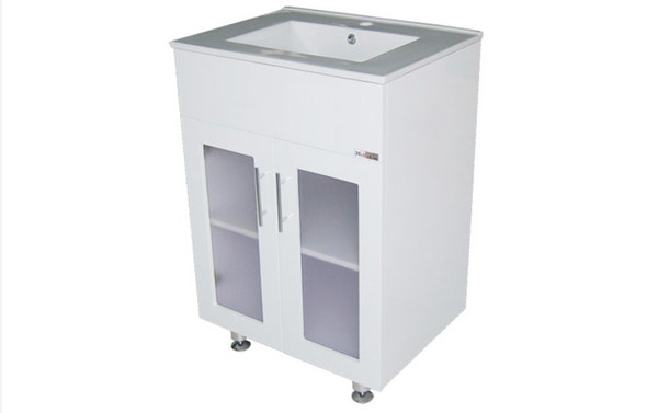 BATHROOM CABINET WOLLATON WHITE 2 DOORS PVC 23.6"X18"X33.5" GNC-B600B+C
