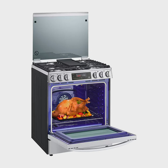 STOVE 5 BURNER LG 30" LRGL5847S WITH AIR FRYFER
