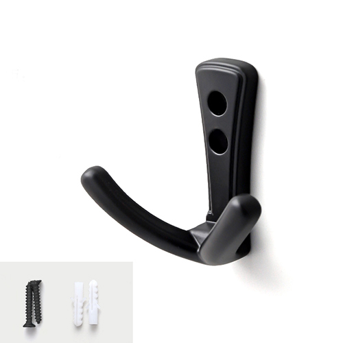 COAT HOOK DOUBLE MATT BLACK DOR738651