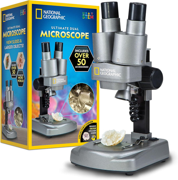 Toy National Geographic Dual LED Kids Microscope - 50+ pc Kit