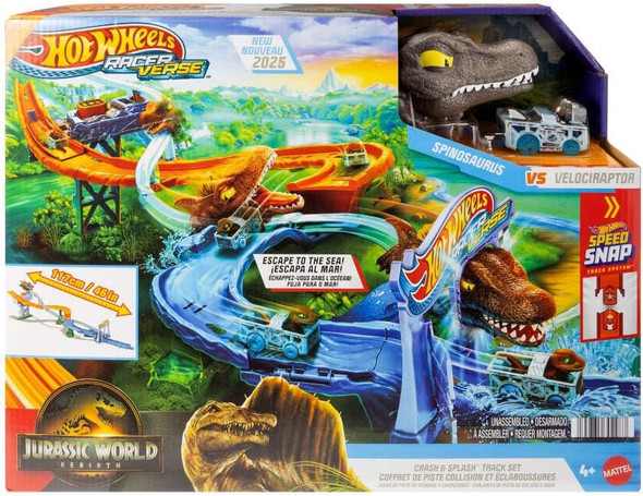 Toy Hot Wheels Car Track Set RacerVerse Jurassic World