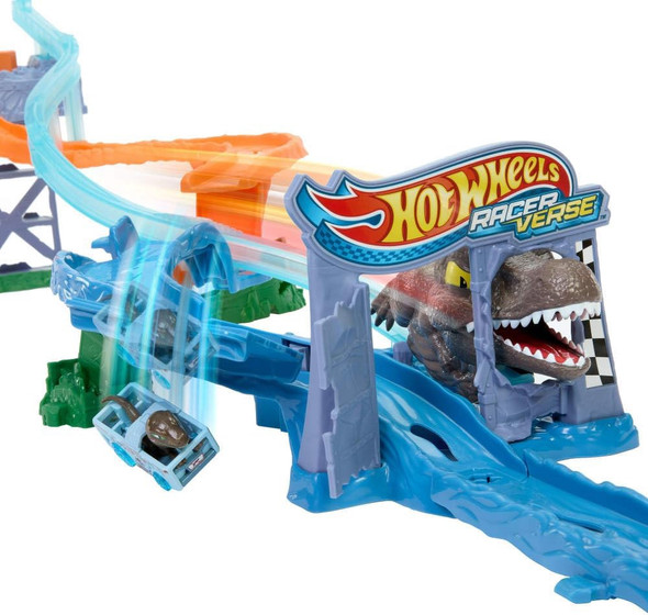 Toy Hot Wheels Car Track Set RacerVerse Jurassic World