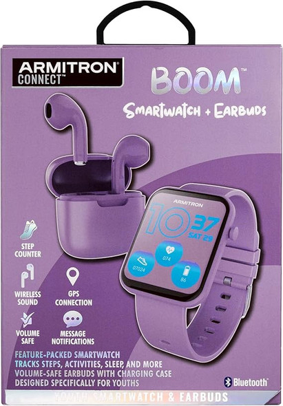Watch Armitron Connect Boom Smartwatch w/Earbuds Health & Fitness Tracker 1009LVST