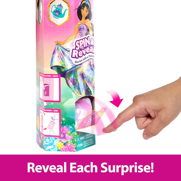 Toy Disney Princess Doll Jasmine Spin & Reveal with 11 Surprises