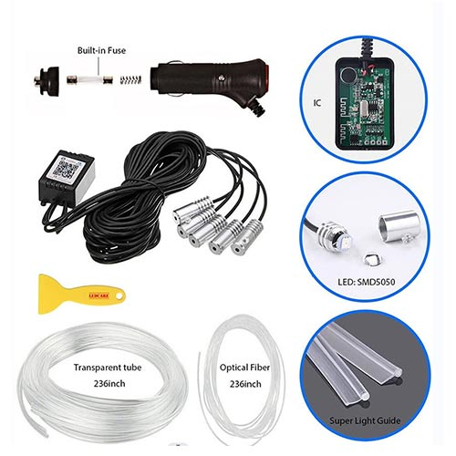 CAR LED AMBIENT LIGHT ATMOSPHERE STRIP RGB APP CONTROL 6IN1 8M CRAFTEK GUC-YC-CD002968