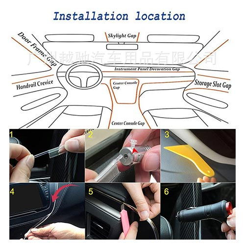 CAR LED AMBIENT LIGHT ATMOSPHERE STRIP RGB APP CONTROL 6IN1 8M CRAFTEK GUC-YC-CD002968