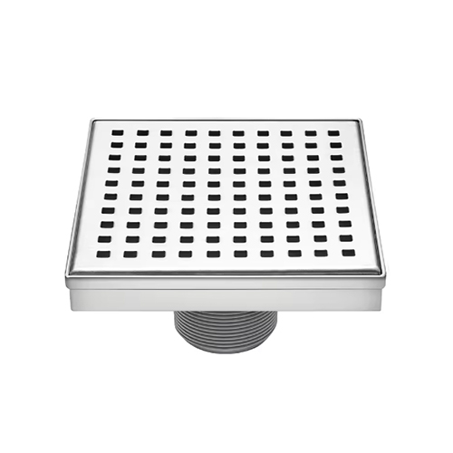 SHOWER DRAIN KIOTTO 4" GRID STAINLESS STEEL SILVER WITH HAIR FILTER #114S4