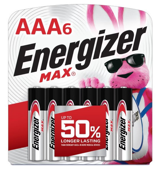 BATTERY ENERGIZER AAA MAX ALKALINE 6PK E92BPF-6 AAA6