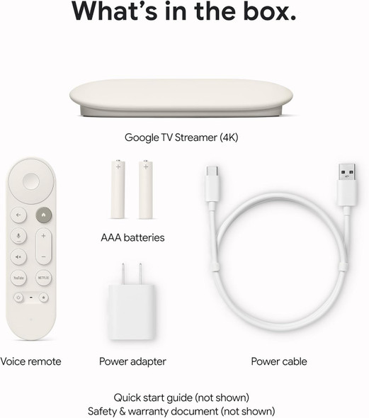 TV MEDIA BOX GOOGLE TV STREAMER 4K CHROMECAST GA05662-US WHITE