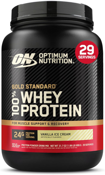 Supplement Optimum Nutrition Gold Standard Whey Protein Powder Vanilla Ice Cream 2lb