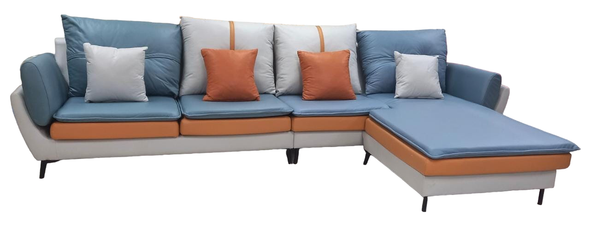 SOFA SET 2206 BLUE L-SHAPE WITH PILLOW