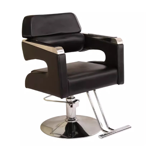 CHAIR BARBER BLACK WITH CHROME BASE HQN-SBC001 MUTBERG