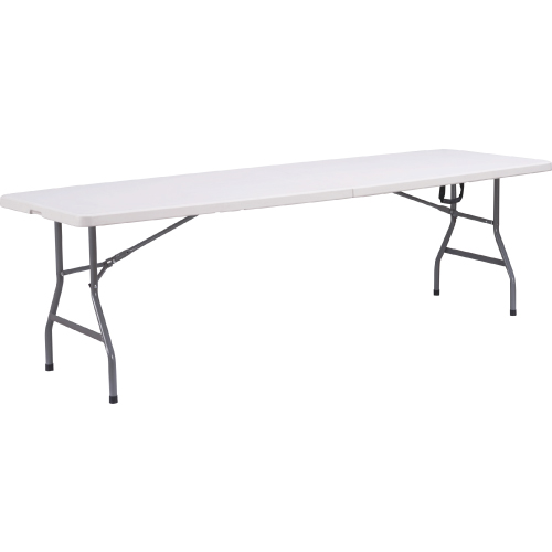 TABLE FOLDING PLASTIC WHITE 8FT CLIFFSIDE GQT-HYZ240 2 HALF RECTANGLE 95.27" X 30" X 29"