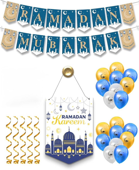 Eid / Ramadan Decor Set White Blue Gold