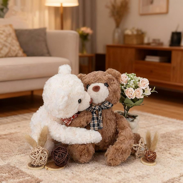 PLUSH TEDDY BEAR HUGGING PAIR