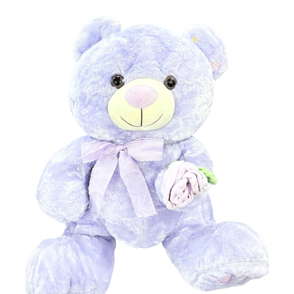 PLUSH TEDDY BEAR WITH LOVE AND ROSE EARS
