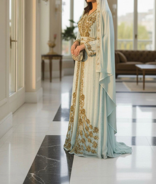 Gown Beaded Embellished Mint