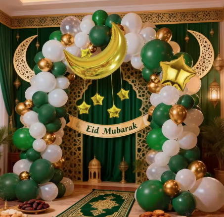 Eid  / Ramadan Decor Balloon Set Green & White