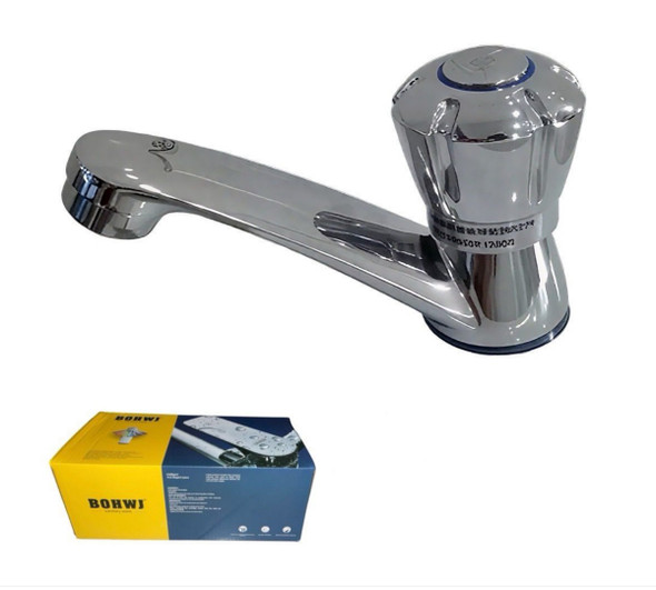 PILLAR TAP 1/2" BOHWJ NICKLE ROUND KNOB