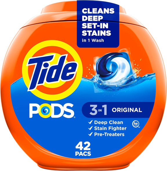 Washing Machine Detergent Tide PODS 3 in 1 42count
