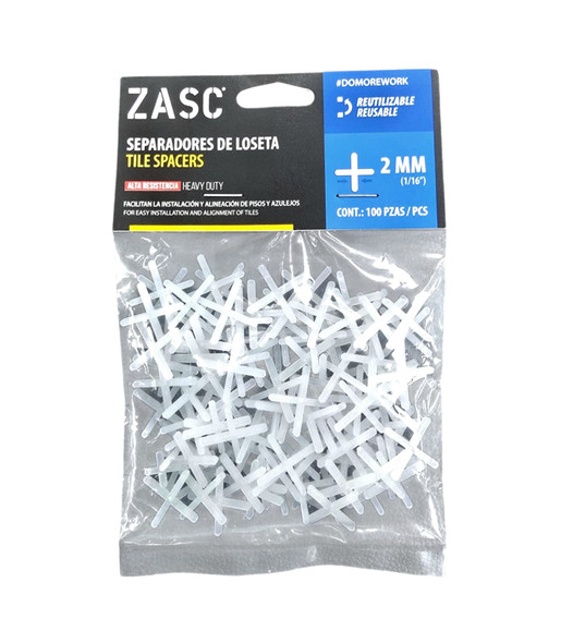 TILE SPACERS PLASTIC 2MM 100PCS ZASC Z-TS2MM