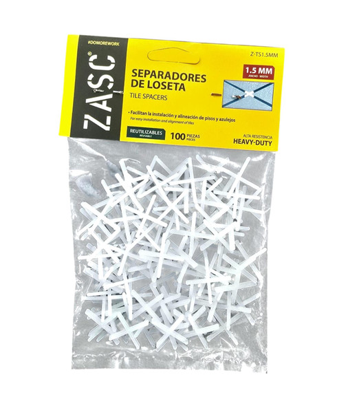 TILE SPACERS PLASTIC 1.5MM 100PCS ZASC Z-TS1.5MM