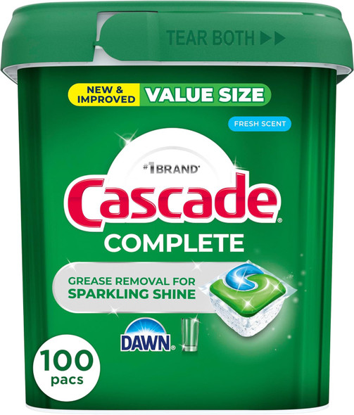 Dishwasher Detergent Cascade Complete Fresh Scent 100count