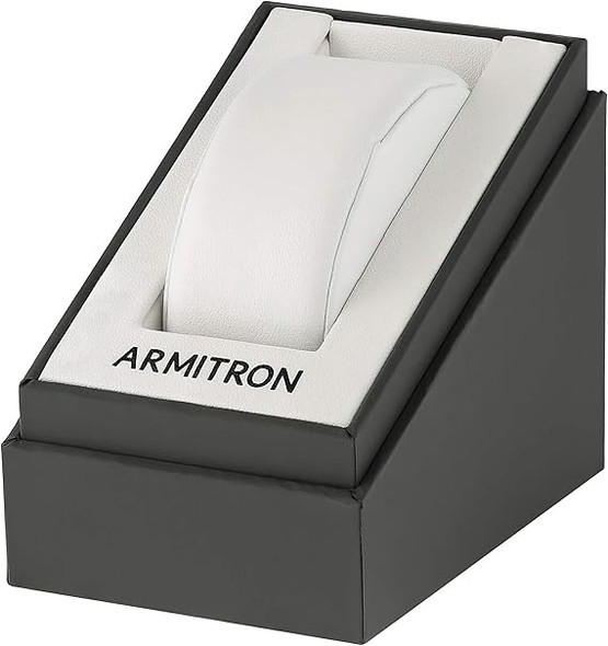 Watch Men Armitron Chronograph Leather Strap 5531SVBK