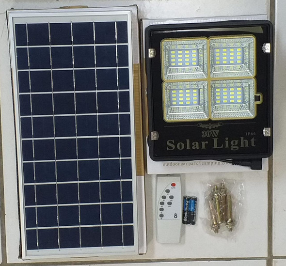 LIGHT LED SOLAR 30W FLOOD LAMP DOUBLE IP66