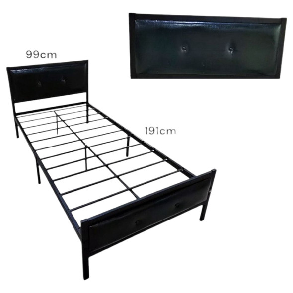 BED FRAME SINGLE METAL HS-38T-103 BLACK 39" X 75"