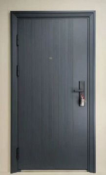 DOOR METAL SINGLE BLACK 2050X960 #4312 WITH PEEPHOLE