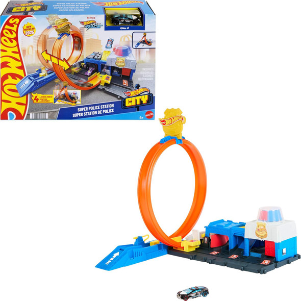 Toy Hot Wheels Police Station Track Set