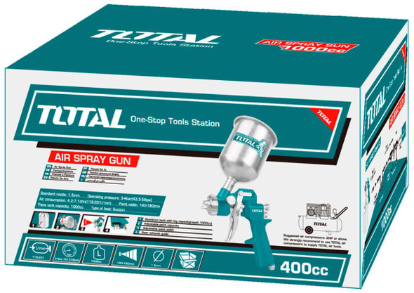 SPRAY GUN TOTAL TAT10401 400CC SPRAY GUN TOTAL TAT10401 400CC