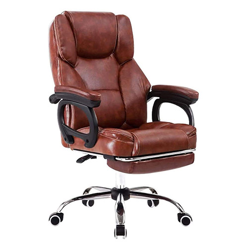 CHAIR OFFICE BROWN EXECUTIVE WITH FOOTREST MUTBERG GQF-OC-21CH0255A