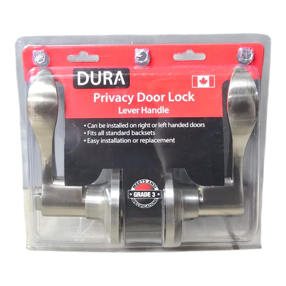 LOCK DURA PRIVACY LEVER CURVE SN #1860BK-SN