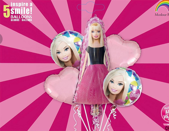 PARTY BALLOONS FOIL TYPE 5PCS PACK BARBIE TX-201