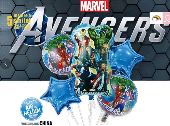 PARTY BALLOONS FOIL TYPE 5PCS PACK AVENGERS T-180