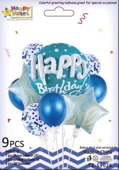 PARTY BALLOONS FOIL TYPE 9PCS PACK TZ-S9026