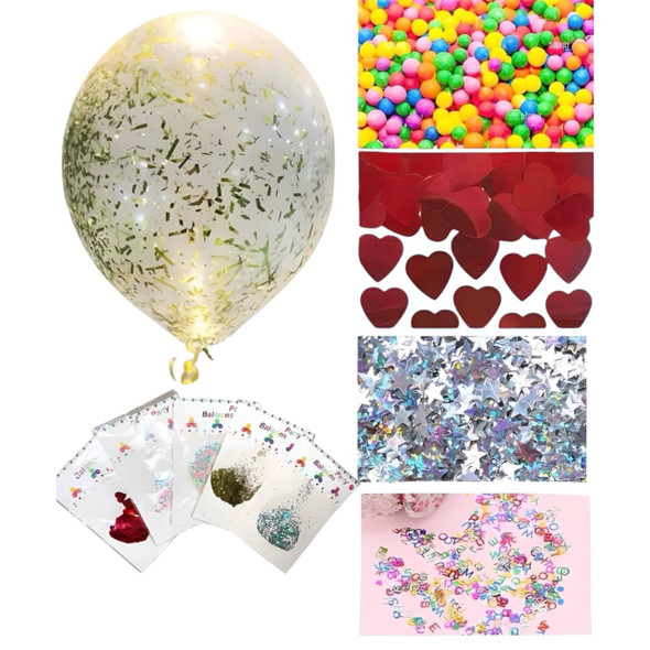 PARTY BALLOONS LATEX TYPE WITH CONFETTI 11" QQ-3292/Y46