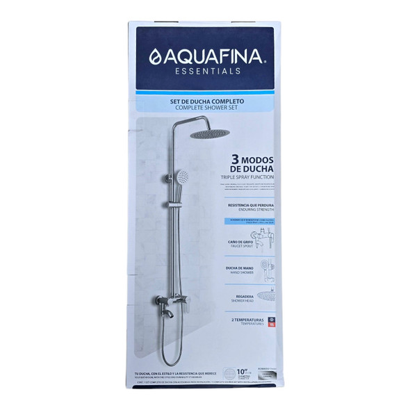 SHOWER SYSTEM AQUAFINA WALL MOUNT 10" ROUND CHROME A-CSSR89-A