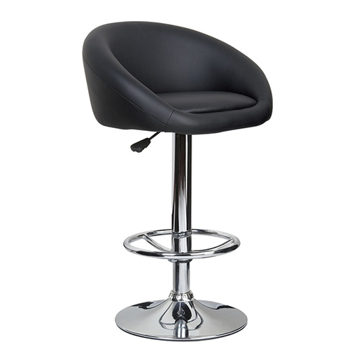 BAR STOOL MUTBERG GQF-BC-LS339 BLACK BUCKET SEAT CHROME BASE