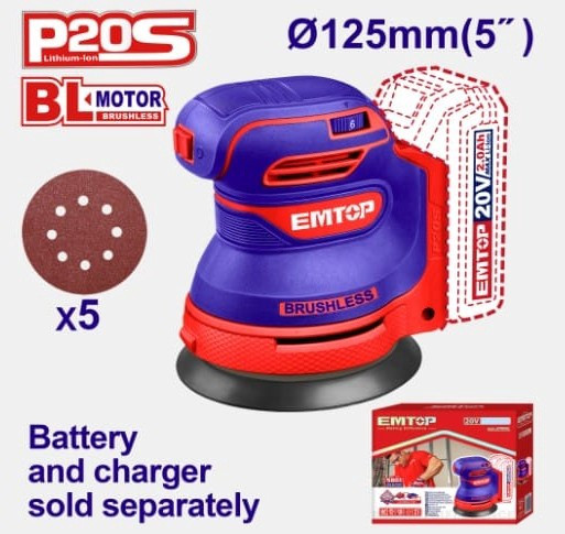 SANDER EMTOP ELROS2002 RANDOM ORBIT 20V LITHIUM-ION