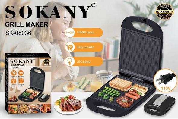 GRILL ELECTRIC MAKER SOKANY SK-08036